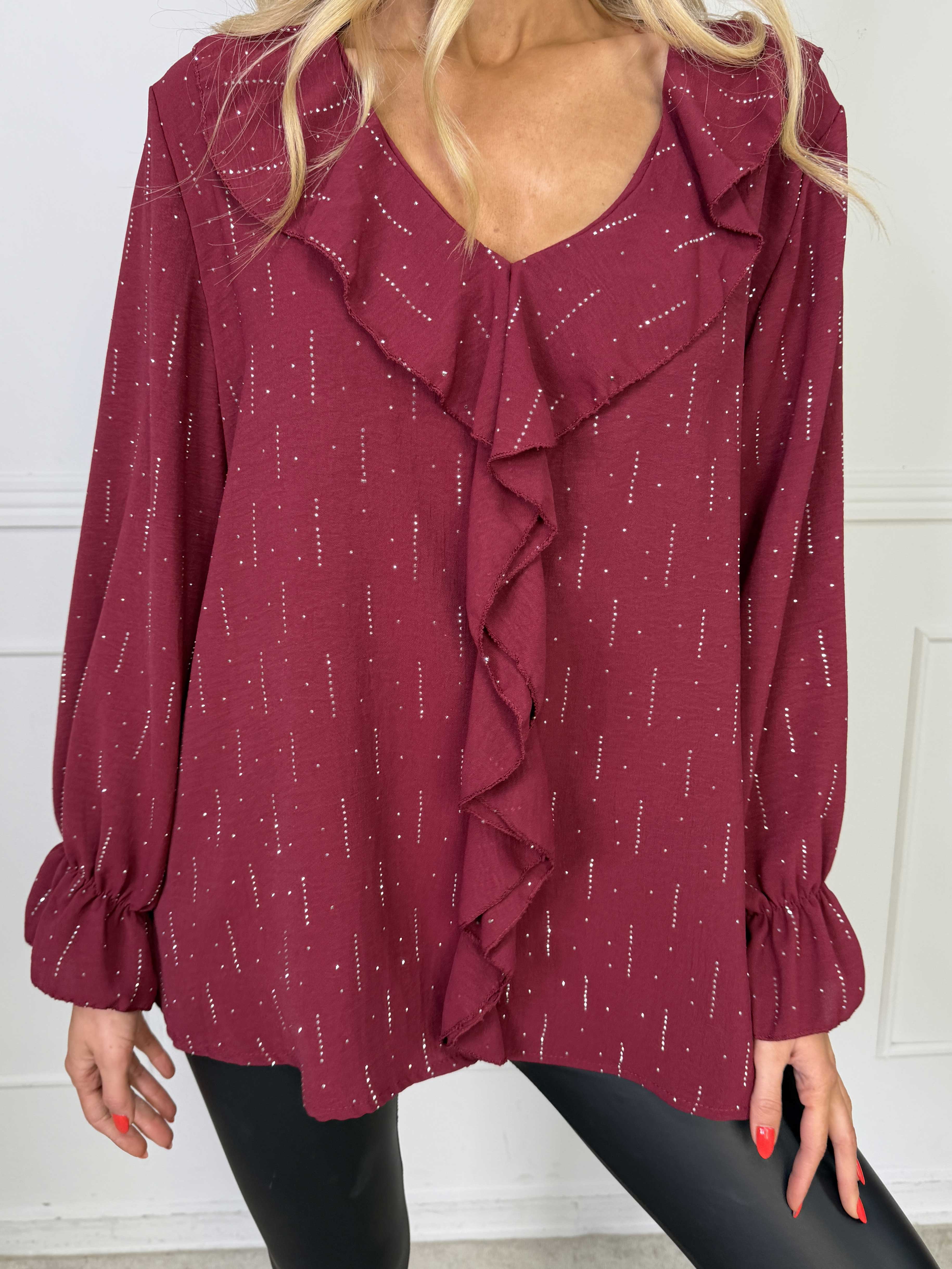 Noor - Fin tunika med flæser og similisten